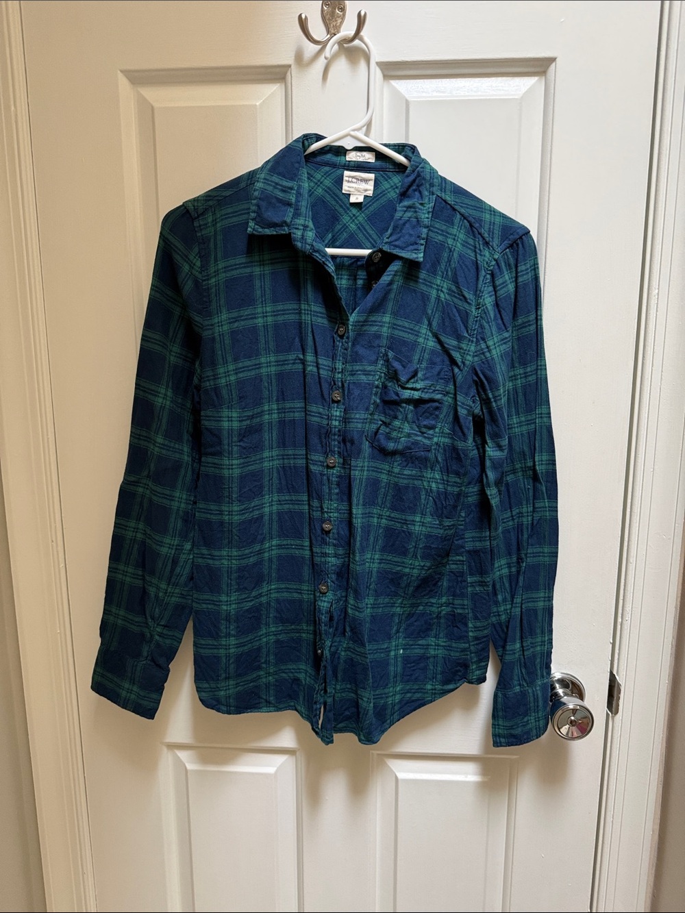 Women’s J. Crew Green & Blue Plaid Button-Up Shirt